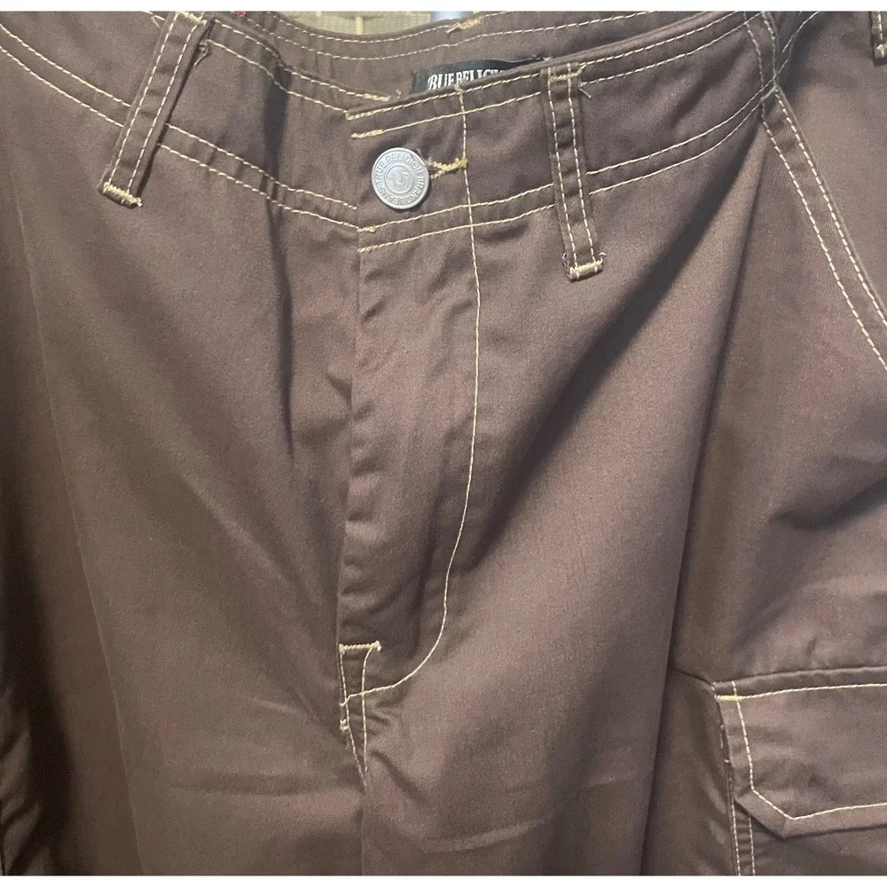 True Religion Mens Cargo SN Pant HS Outline Bracken Brown Size 36 NWT